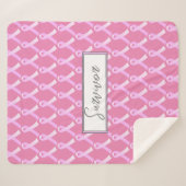 Couverture Sherpa Ribbon rose Cancer du sein Survivant Sherpa Blanke (Devant (Horizontal))
