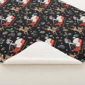 Couverture Sherpa Rick and Morty | Christmas Reindeer Sleigh Pattern (3/4)