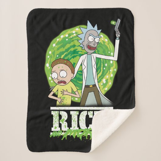 Couverture Sherpa RICK ET MORTY™ | Éclat vert (Devant)