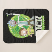 Couverture Sherpa RICK ET MORTY™ | Éclat vert (Devant (Horizontal))