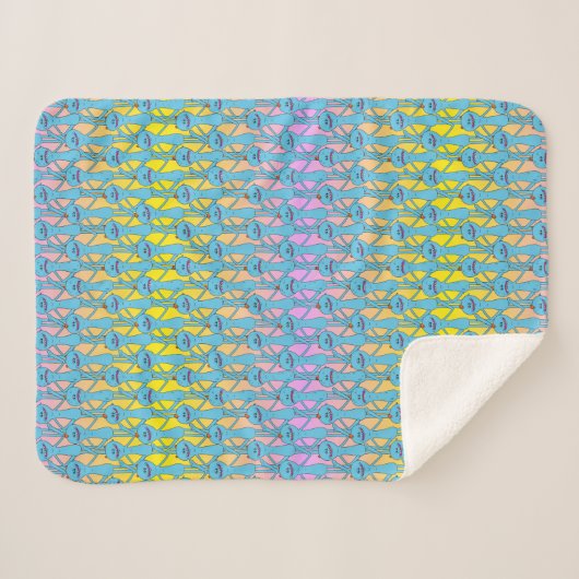 Couverture Sherpa RICK ET MORTY™ | Rainbow M. Meeseeks Motif (Devant (Horizontal))