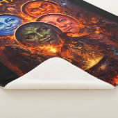 Couverture Sherpa Ritual celestial moon faces Gothic fantasy fleece (3/4)