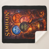 Couverture Sherpa Ritual celestial moon faces Gothic fantasy fleece (Devant (Horizontal))