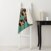 Couverture Sherpa Robe Jaune Lady cueillir Cerisier Fleurs Cercles (En situation)