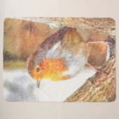 Couverture Sherpa Robin Artistique Redsein Perché (Devant (Horizontal))