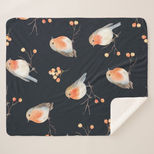 Couverture Sherpa Robinets et baies roulent sur des branches sèches, (Devant (Horizontal))