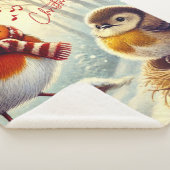 Couverture Sherpa Robins mignons, Noël gelé (3/4)