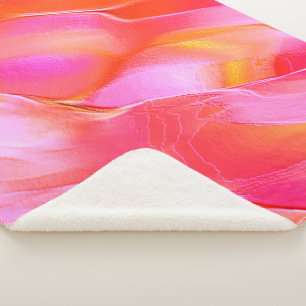 Couverture Sherpa Rocher rose et orange pâle