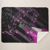 Couverture Sherpa Rocher rose Retro Industrial American Drapeau Guit (Devant (Horizontal))