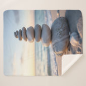 Couverture Sherpa Rock Cairn Ocean (Devant (Horizontal))