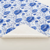 Couverture Sherpa Rococo Blue Floral Elégance (3/4)