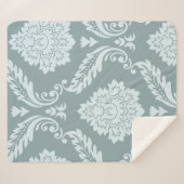 Couverture Sherpa Rococo Damask Art I Duck Egg Blue+Teal (Devant (Horizontal))