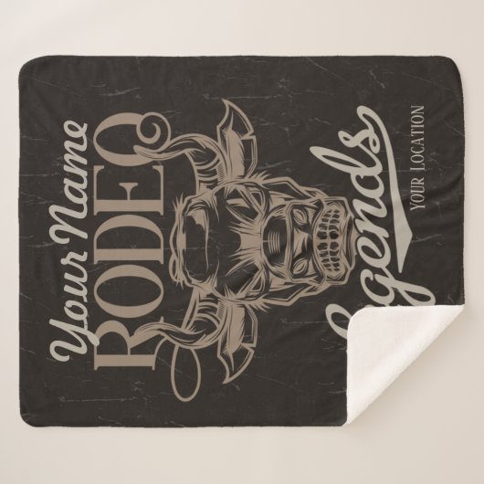 Couverture Sherpa Rodéo personnalisé Old West Steer Roping Légendes (Devant (Horizontal))