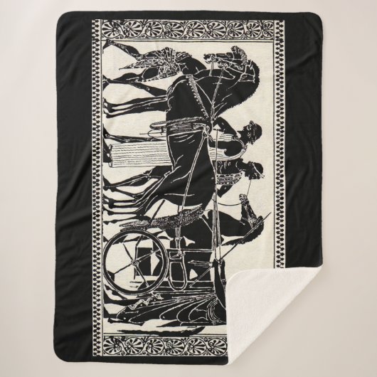 Couverture Sherpa Romancient men and horses (Devant)