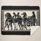 Couverture Sherpa Romancient men and horses (Devant (Horizontal))