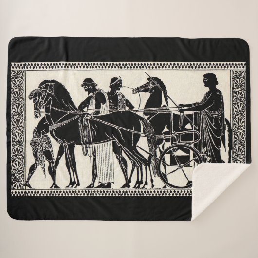 Couverture Sherpa Romancient men and horses (Devant (Horizontal))