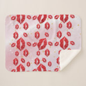 Couverture Sherpa Romantic chic luxe red lips (Devant (Horizontal))