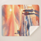 Couverture Sherpa Romantic Coastal Sunset Lighthouse Walk (Devant (Horizontal))