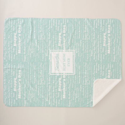 Couverture Sherpa Romantic Gift for Mom Soft Green Script Blanket (Devant (Horizontal))