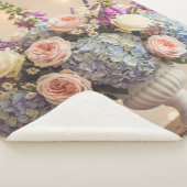 Couverture Sherpa Romantic Hydrangea and Rose Bouquet (3/4)