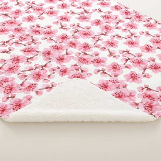 Couverture Sherpa Romantic pink Cherry blosson (3/4)