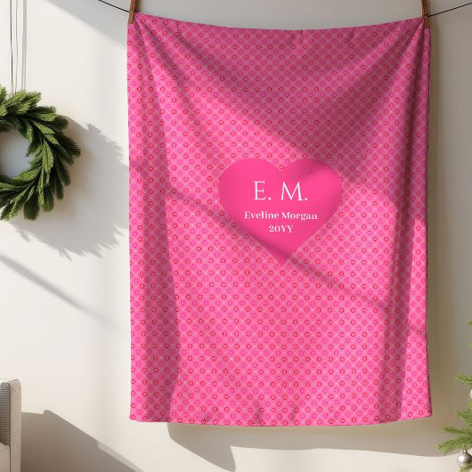 Couverture Sherpa Romantic Pink Hearts I Love You Gift Blanket