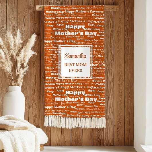 Couverture Sherpa Romantic Rust Typography Mother’s Day Gift for Mom