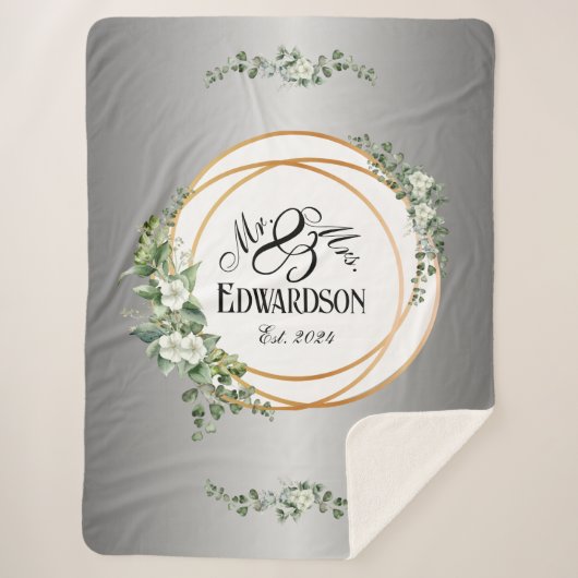 Couverture Sherpa Romantique Floral Sherpa Blanket Anneaux d'or (Devant)