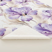 Couverture Sherpa Romantique violet Iris Floral (3/4)