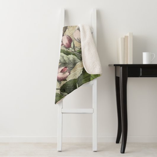 Couverture Sherpa Rooster Garden Flower Papillon Art (En situation)