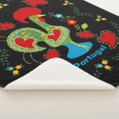 Couverture Sherpa Rooster portugais de la chance en vert (3/4)