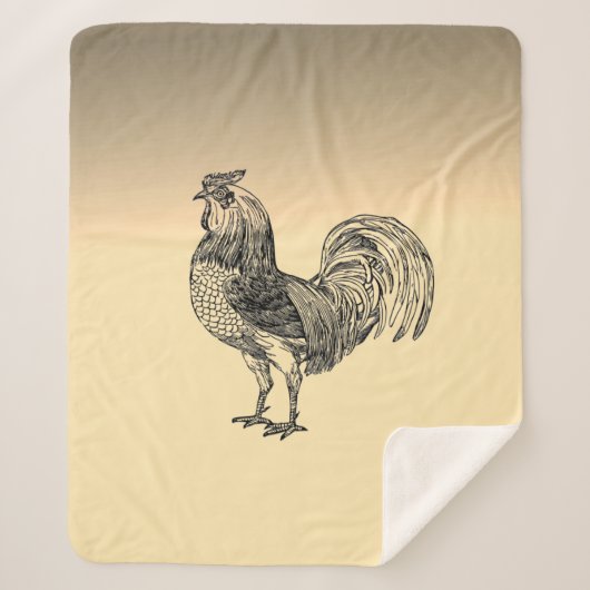 Couverture Sherpa Rooster rustique (Devant)