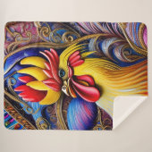 Couverture Sherpa Rooster vibrant (Devant (Horizontal))