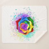 Couverture Sherpa Rose arc-en-ciel coloré (Devant (Horizontal))