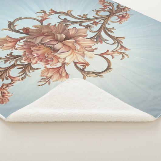 Couverture Sherpa Rose baroque (3/4)