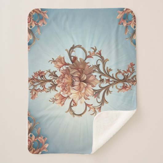 Couverture Sherpa Rose baroque (Devant)