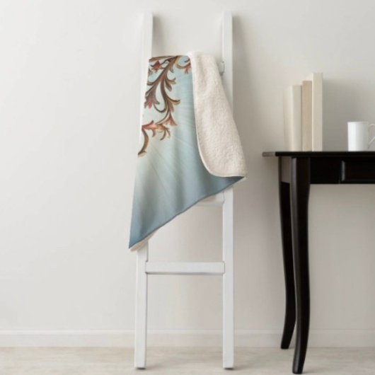 Couverture Sherpa Rose baroque