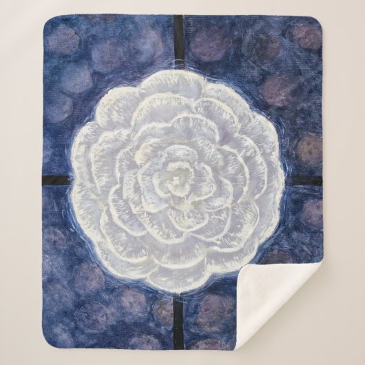 Couverture Sherpa Rose blanche, no 35 | Anna Cassel | (Devant)