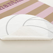 Couverture Sherpa Rose & Café glacé Giant Volleyball rayé (3/4)
