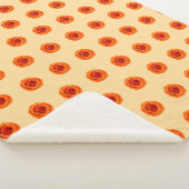 Couverture Sherpa Rose couleur orange Fleur Motif sans couture sur (3/4)