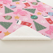 Couverture Sherpa Rose de Noël mignon (3/4)