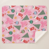 Couverture Sherpa Rose de Noël mignon (Devant (Horizontal))