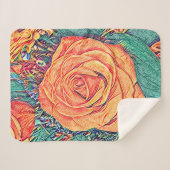 Couverture Sherpa Rose de Tangerine tropicale (Devant (Horizontal))