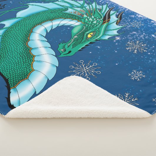 Couverture Sherpa Rose d'hiver Dragon (3/4)
