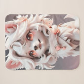 Couverture Sherpa Rosé Et Blanc Fluffé (Devant (Horizontal))
