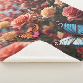 Couverture Sherpa Rose et papillons (3/4)