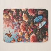 Couverture Sherpa Rose et papillons (Devant (Horizontal))