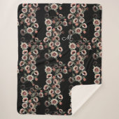 Couverture Sherpa Rose et vert doux d'inspiration baroque (Devant)