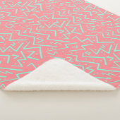 Couverture Sherpa Rose et Vert Retro Conception Psychédélique (3/4)