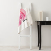 Couverture Sherpa Rose exotique moderne Flamant rose Aquarelle (En situation)